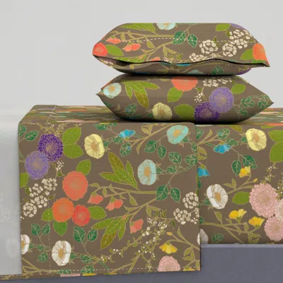 Spoonflower Wild Blooms (2015 Edition) King Sheet Set