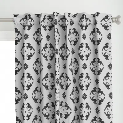 Spoonflower Wild Horses (fog) Curtain Panel
