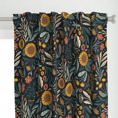 Spoonflower Wild Meadow Sunflowers Curtain Panel