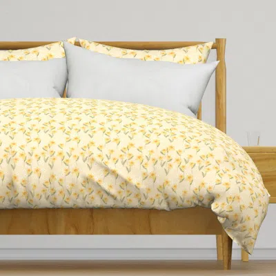 Spoonflower Wild Spring Garden Daffodils Duvet Cover