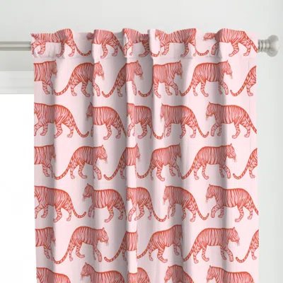 Spoonflower Wild Tigers -orange & Curtain Panel