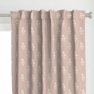 Spoonflower Wildflower Stripe - Rose Curtain Panel