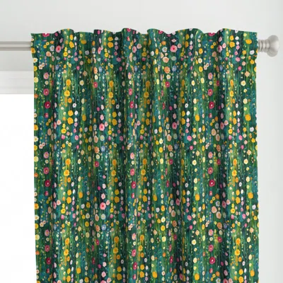Spoonflower Wildflowers In Curtain Panel