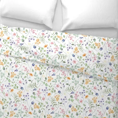 Spoonflower Wildflowers Wide Cotton Sateen 3.5 oz 26" X 20" Standard Knife Edge