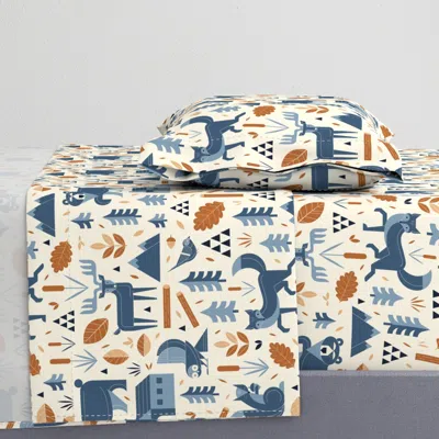 Spoonflower Wildwood Fauna Twin Sheet Set