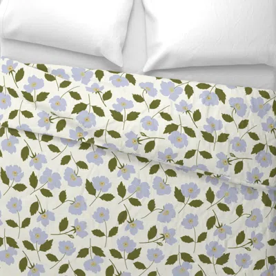 Spoonflower Wildwood Wild Rose Lavender Floral King Pillow Sham