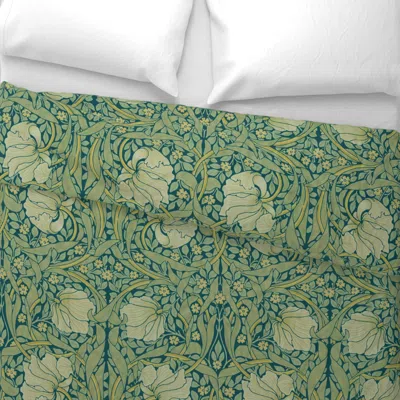 Spoonflower William Morris Antiqued Pimpernel Crane Large Wide Cotton Sateen 3.5 oz 26" X 20" Standard Knife Edg