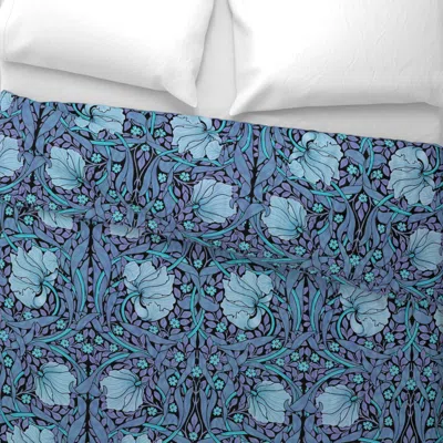Spoonflower William Morris Antiqued Pimpernel Twilight On Black Wide Cotton Sateen 3.5 oz 26" X 20" Standard Kni