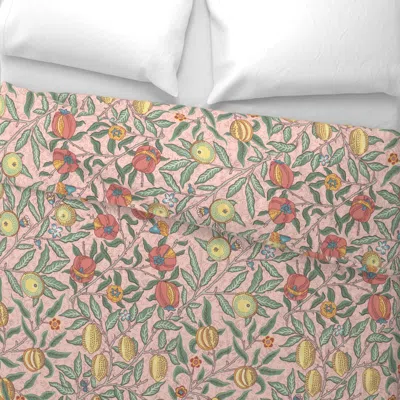 Spoonflower William Morris "fruit" 8 Coral Wide Cotton Sateen 3.5 oz 26" X 20" Standard Knife Edge