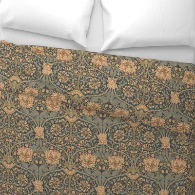 Spoonflower William Morris - Honeysuckle 1 King Pillow Sham In Brown