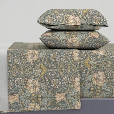 Spoonflower William Morris Honeysuckle Medium King Sheet Set
