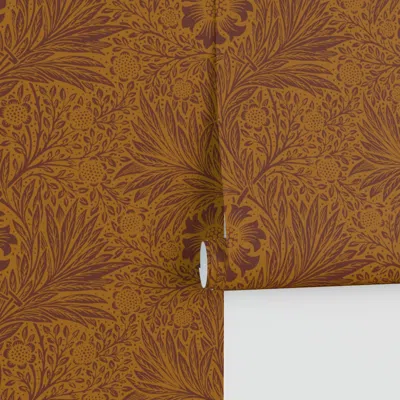 Spoonflower William Morris' Marigold - Dark Ambers Performance In Brown