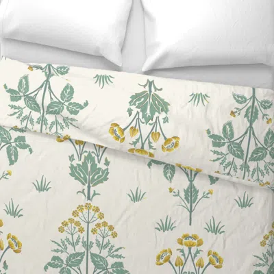 Spoonflower William Morris Meadow Sweet Gray Gold Large Scale Wide Cotton Sateen 3.5 oz 26" X 20" Standard Knife