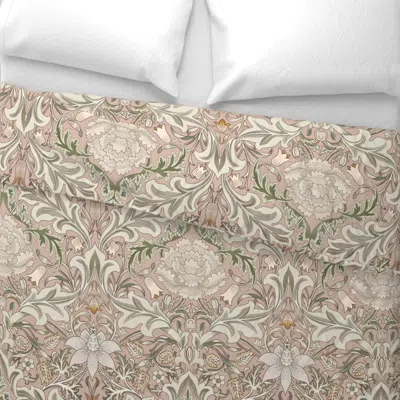 Spoonflower William Morris Simply Severn Beige Rosewood Big Wide Cotton Sateen 3.5 oz 30" X 24" Standard Flanged