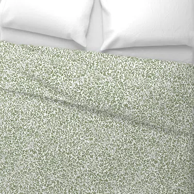 Spoonflower William Morris Standen Green On White Big Wide Cotton Sateen 3.5 oz 26" X 20" Standard Knife Edge