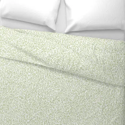 Spoonflower William Morris Standen Olive On White Big Wide Cotton Sateen 3.5 oz 26" X 20" Standard Knife Edge