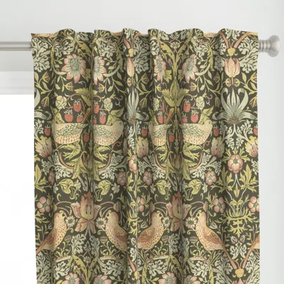 Spoonflower William Morris Strawberry Curtain Panel In Multi