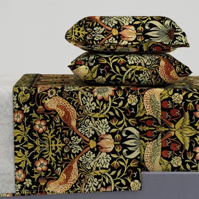 Spoonflower William Morris Strawberry Thief Intense Full Sheet Set