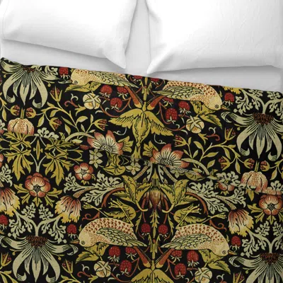Spoonflower William Morris Strawberry Thief Intense Mirrored Wide Cotton Sateen 3.5 oz 26" X 20" Standard Knife 