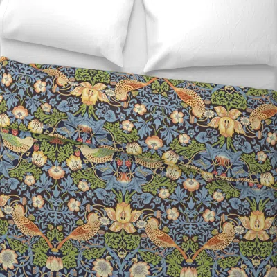 Spoonflower William Morris - Strawberry Thief1 Large Wide Cotton Sateen 3.5 oz 26" X 20" Standard Knife Edge