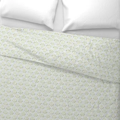 Spoonflower Willoughby Block Print Baby Green Light Blue Wide Cotton Sateen 3.5 oz 26" X 20" Standard Knife Edge