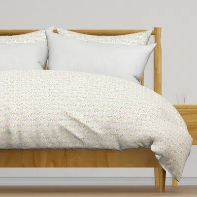 Spoonflower Willoughby Block Print Fall Duvet Cover In White