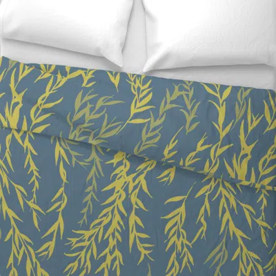 Spoonflower Willow Cobalt Largescale Wide Cotton Sateen 3.5 oz 26" X 20" Standard Knife Edge
