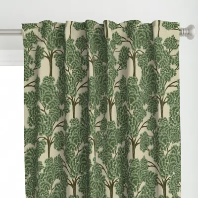 Spoonflower Willow-green-trees Curtain Panel
