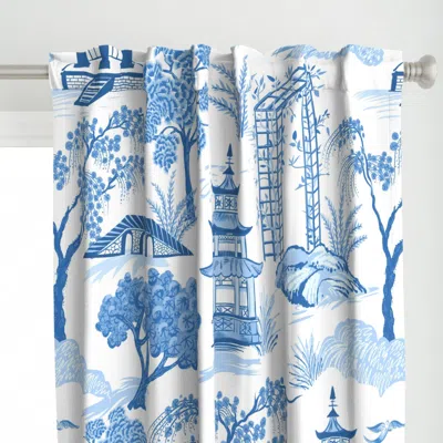 Spoonflower Willow-pagoda Asian Curtain Panel