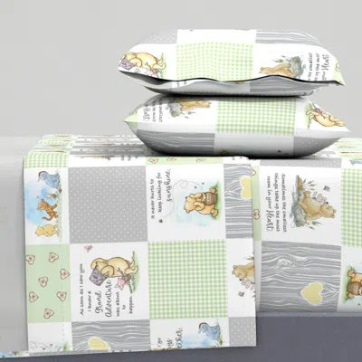 Spoonflower Winnie The Pooh Classic - Yellow Heart Cal King Sheet Set