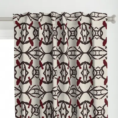 Spoonflower Winter Bird - Mirrored - Curtain Panel