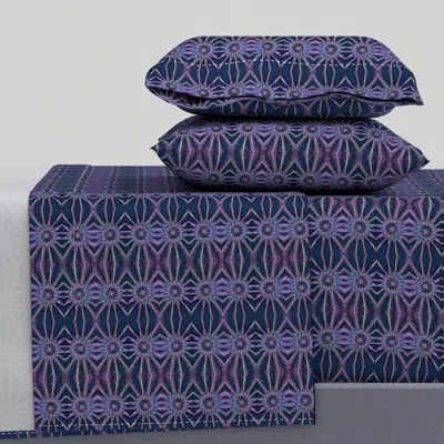 Spoonflower Winter's Night Star - Reflections In Purple King Sheet Set