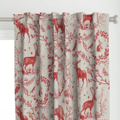 Spoonflower Winter Woodland Toile Curtain Panel