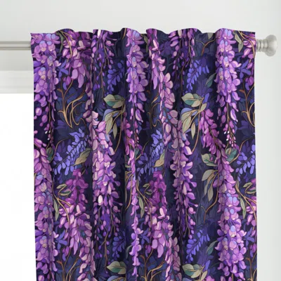 Spoonflower Wisteria 1 Curtain Panel In Purple