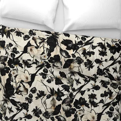 Spoonflower Witchy Vintage Florals On Cafe Wide Cotton Sateen 3.5 oz 26" X 20" Standard Knife Edge
