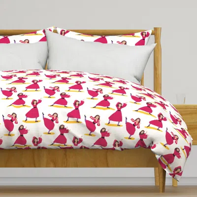 Spoonflower Withering Kate White Duvet Cover