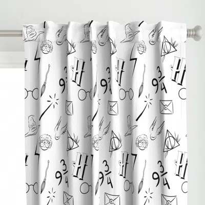 Spoonflower Wizard On White Curtain Panel