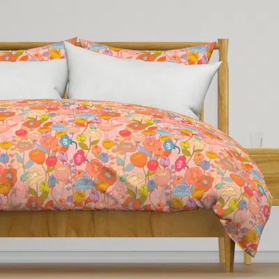 Spoonflower Wonderland Flowers (pink) Duvet Cover In Multi