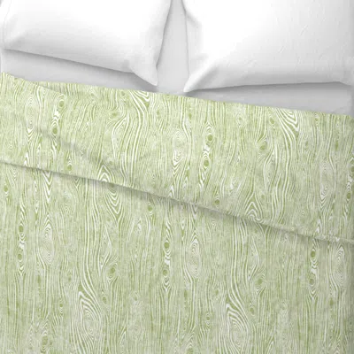 Spoonflower Woodgrain Lime Green - Driftwood Wide Cotton Sateen 3.5 oz 26" X 20" Standard Knife Edge