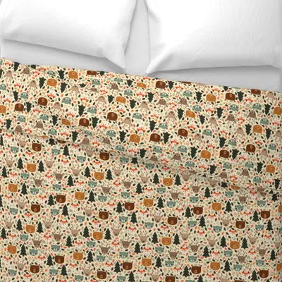 Spoonflower Woodland Creatures Small Euro Pillow Sham