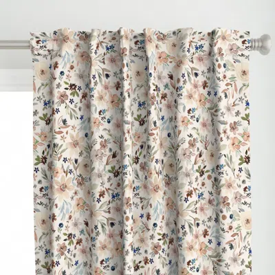 Spoonflower Woodland Floral Curtain Panel