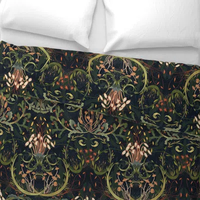 Spoonflower Woodland Moss Dark - L Wide Cotton Sateen 3.5 oz 26" X 20" Standard Knife Edge
