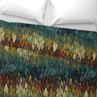 Spoonflower Woodland Trees Abstract Tree Forest Pattern Euro Pillow Sham In Blue