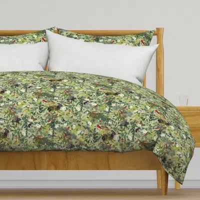 Spoonflower Woodland Wonderland Duvet Cover In Green