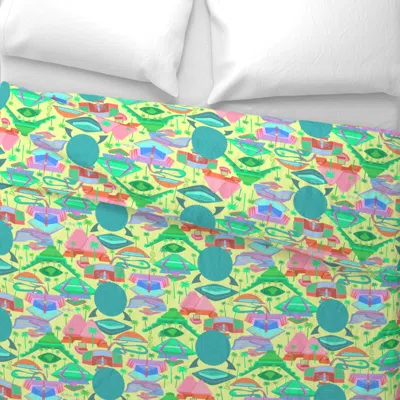 Spoonflower World Of The Future (allover) Wide Cotton Sateen 3.5 oz 26" X 20" Standard Knife Edge