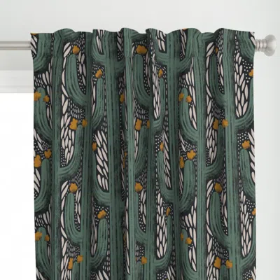 Spoonflower Wyatt (green And Dusty Curtain Panel