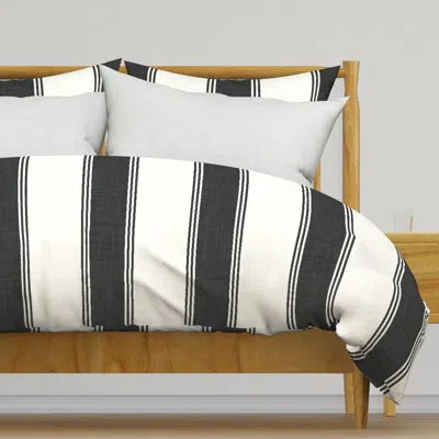 Spoonflower Xl Linen Look Ticking Stripe - Duvet Cover