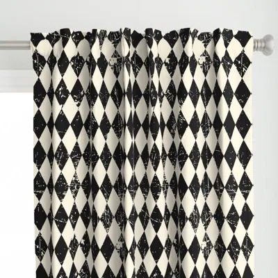 Spoonflower (xl) Retro Distressed Curtain Panel In Brown