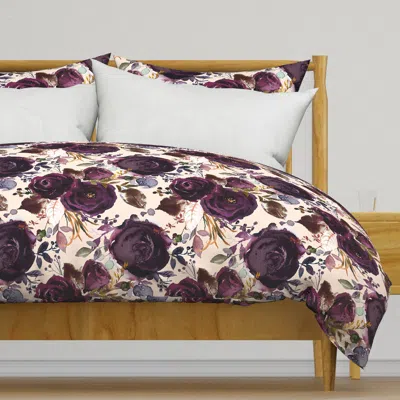 Spoonflower X-large // Boho Plum Roses Duvet Cover