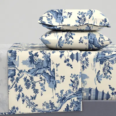 Spoonflower X-large Pagoda Toile Full Sheet Set